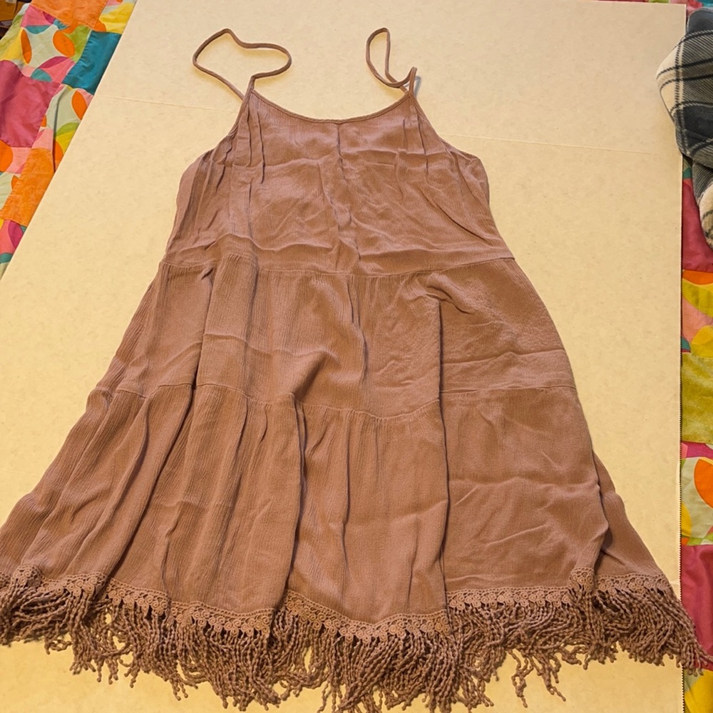 Fringe detail tank dress